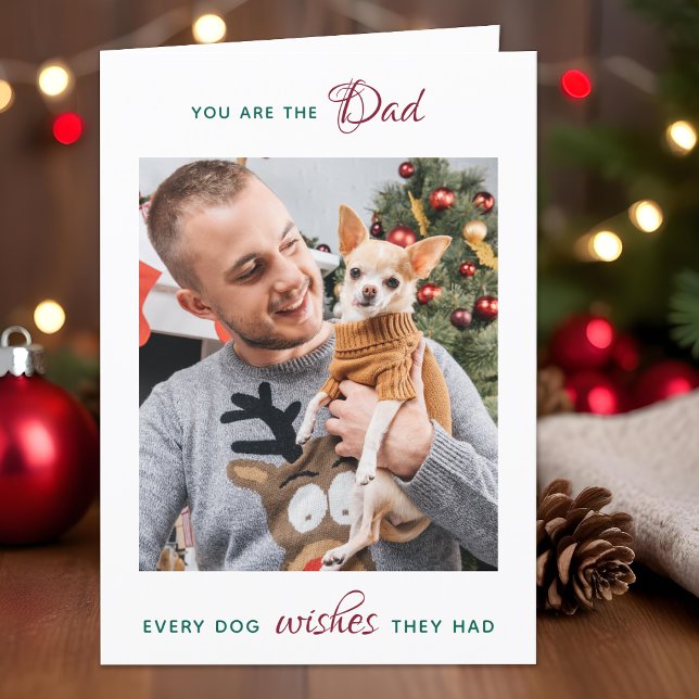 Cartes Pour Fêtes Annuelles Personalized Pet Photo Dog Papa Merry Christmas H (Créateur téléchargé)