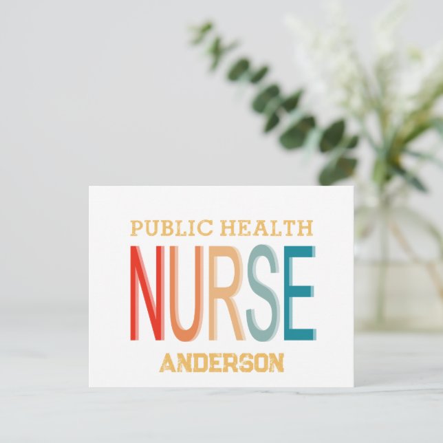 Cartes Pour Fêtes Annuelles Personalized Public health nurse RN gifts (Debout devant)