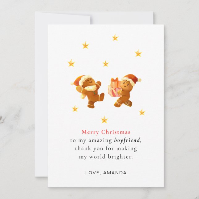 Cartes Pour Fêtes Annuelles Personalized Romantic Boyfriend Christmas Card (Devant)