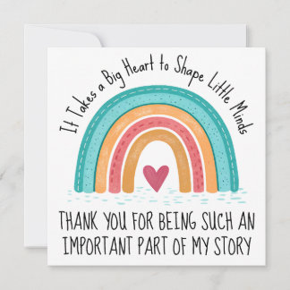 Cartes Pour Fêtes Annuelles Personalized Teacher Thank You Card Rainbow Design