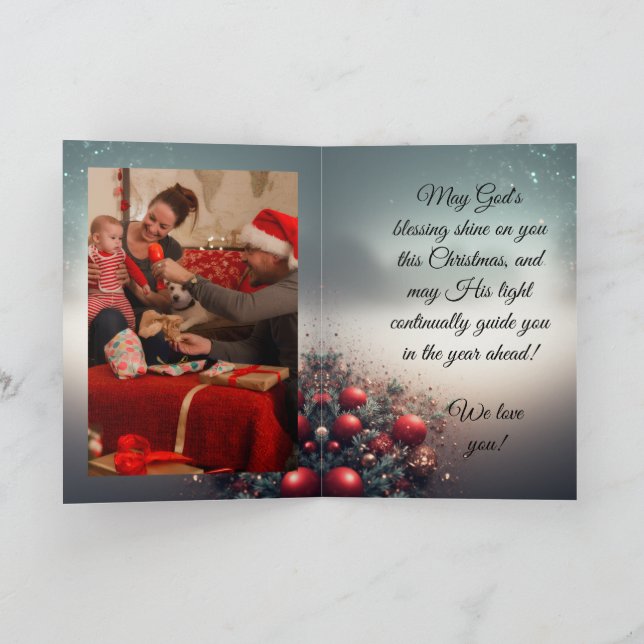 Cartes Pour Fêtes Annuelles Personalized, Text and Picture Christmas Card (Intérieur)