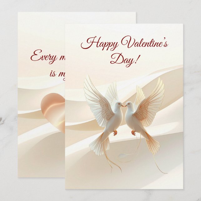 Cartes Pour Fêtes Annuelles Personalized Valentine Card – Romantic Love Greeti (Devant / Derrière)