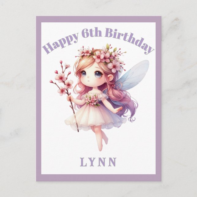 Cartes Pour Fêtes Annuelles Personalized Whimsical Floral Fairy  (Devant)