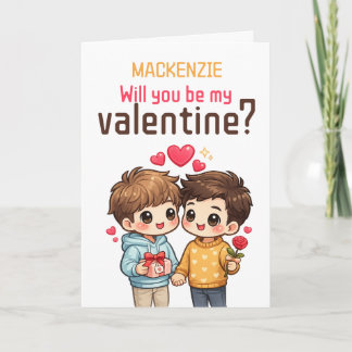 Cartes Pour Fêtes Annuelles Personalized Will You Be My Valentine Gay Couple