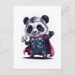 Cartes Pour Fêtes Annuelles Personnage de film de panda drôle et mignon sur un