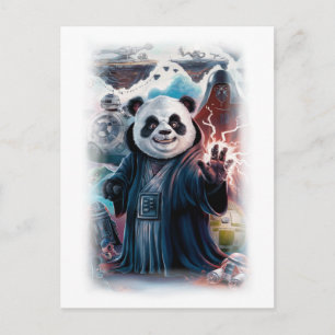 Cartes Pour Fêtes Annuelles Personnage de film de Panda drôle sur un fond blan