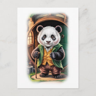 Cartes Pour Fêtes Annuelles Personnage de film parodique de panda drôle et col
