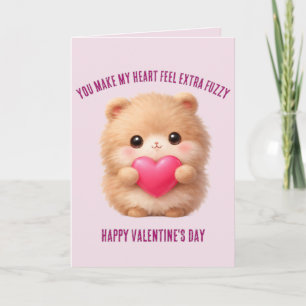Cartes Pour Fêtes Annuelles Personnage de la Saint-Valentin mignon et duveteux