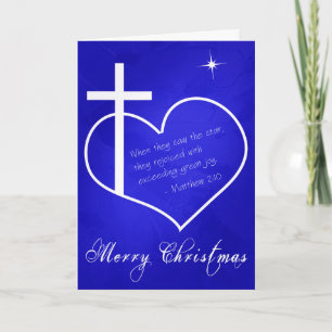 Cartes Pour Fêtes Annuelles Personnalisable bleu chrétien de Joyeux Noël