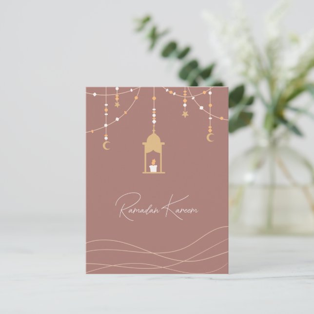 Cartes Pour Fêtes Annuelles Personnalisable Boho islamique Ramadan Kareem (Debout devant)