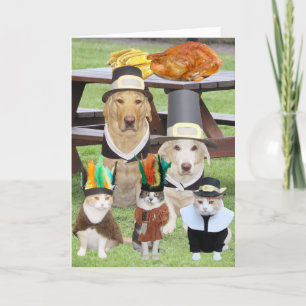 Cartes Pour Fêtes Annuelles Personnalisable Funny Pet Thanksgiving
