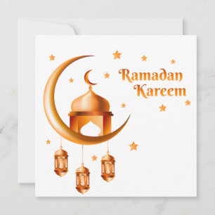 Cartes Pour Fêtes Annuelles Personnalisable Happy Ramzan Mubarak Crescent Gold