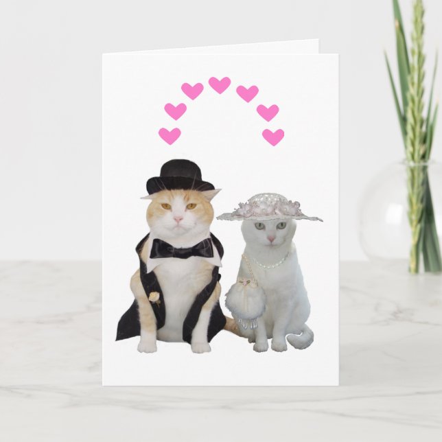 Cartes Pour Fêtes Annuelles Personnalisable, jolie chats Valentine (Devant)