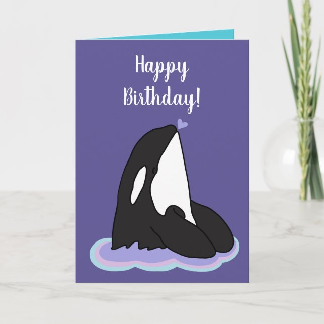 Cartes Pour Fêtes Annuelles Personnalisable Orca Killer Whale Anniversaire (Devant)