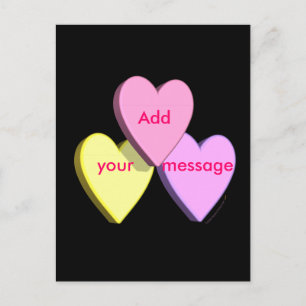 Cartes Pour Fêtes Annuelles Personnalisable Valentine Coeurs de bonbons Look p