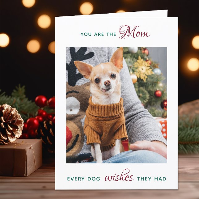Cartes Pour Fêtes Annuelles Personnalisé Animal Photo Chien Maman Joyeux Noël (Créateur téléchargé)