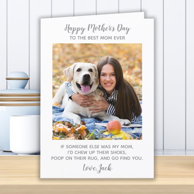 Cartes Pour Fêtes Annuelles Personnalisé Animaux de compagnie Photo Chien Mama (Créateur téléchargé)