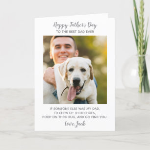 Cartes Pour Fêtes Annuelles Personnalisé Animaux de compagnie Photo Chien Papa