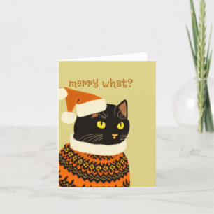 Cartes Pour Fêtes Annuelles Personnalisé anti Noël Chat noir Chat laide Douill