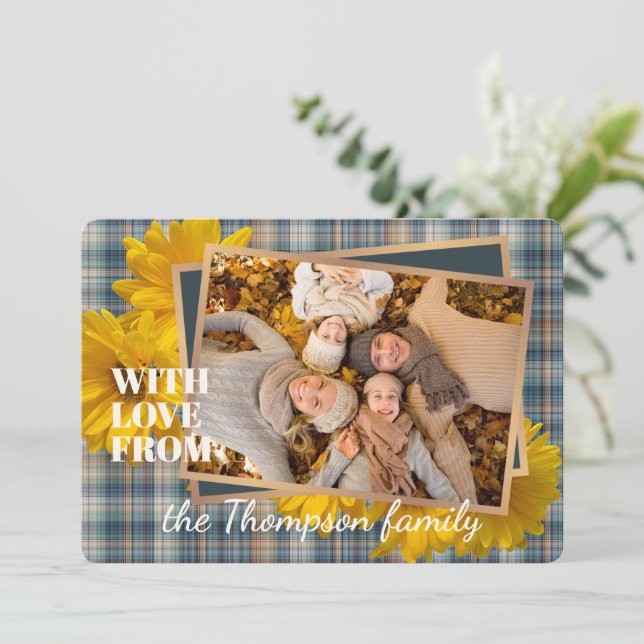 Cartes Pour Fêtes Annuelles Personnalisé Avec Amour Pour Thanksgiving Holiday  (Debout devant)