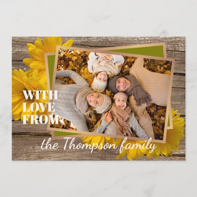 Cartes Pour Fêtes Annuelles Personnalisé Avec Amour Pour Thanksgiving Holiday  (Devant)