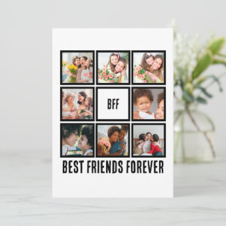 Cartes Pour Fêtes Annuelles Personnalisé BFF Meilleurs amis Forever 8 Collage 