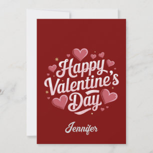 Cartes Pour Fêtes Annuelles Personnalisé Bonne Saint Valentin Coeur rouge