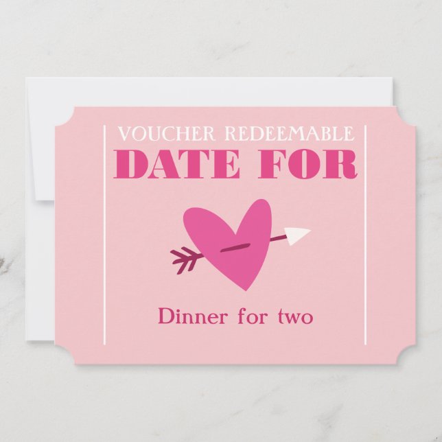 Cartes Pour Fêtes Annuelles Personnalisé chic "Date Coupon" Cadeau Valentine (Devant)