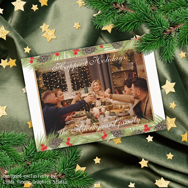 Cartes Pour Fêtes Annuelles Personnalisé Classique Classique Chic Happest (Créateur téléchargé)