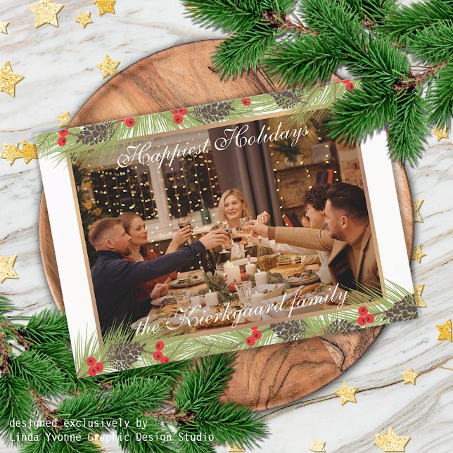 Cartes Pour Fêtes Annuelles Personnalisé Classique Classique Chic Happest (Créateur téléchargé)