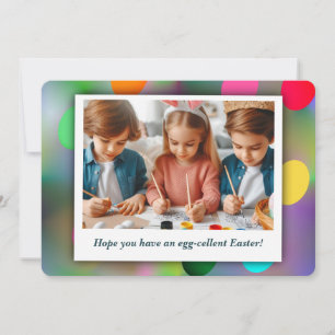 Cartes Pour Fêtes Annuelles Personnalisé Coloré Photo Fun Oeuf Souhaite Pâques