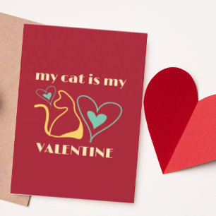 Cartes Pour Fêtes Annuelles Personnalisé Cute Amoureux des chats Saint Valenti