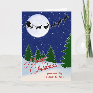 Cartes Pour Fêtes Annuelles Personnalisé de votre ville, Joyeux Noël d'état