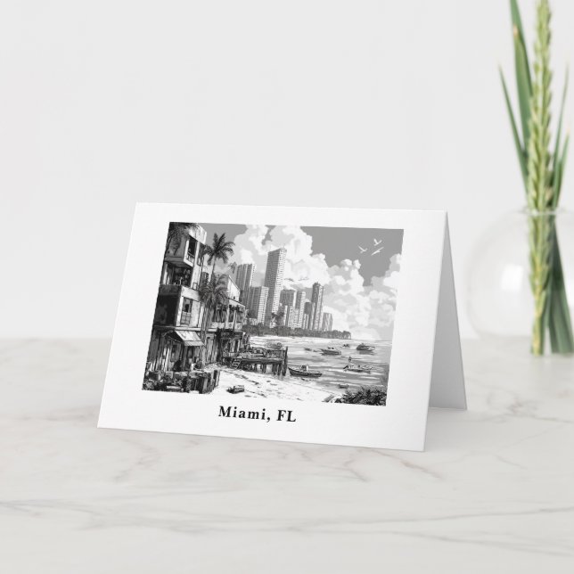 Cartes Pour Fêtes Annuelles Personnalisé depuis Miami FL Voyage (Devant)