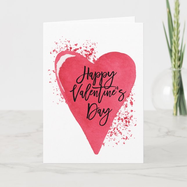 Cartes Pour Fêtes Annuelles Personnalisé du coeur rouge Heureuse Sainte-Valent (Devant)