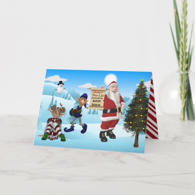 Cartes Pour Fêtes Annuelles Personnalisé Du Pôle Nord Père Noël Noël (Devant)