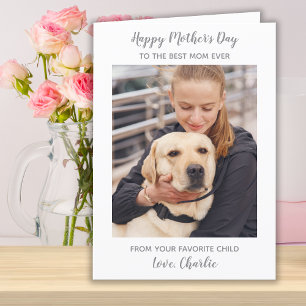 Cartes Pour Fêtes Annuelles Personnalisé Fête des mères Chien Maman Animal de 