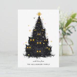 Cartes Pour Fêtes Annuelles Personnalisé Funny Chat Noir Arbre de Noël