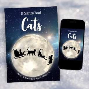 Cartes Pour Fêtes Annuelles Personnalisé Funny Chat noir Père Noël Noël