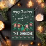 Cartes Pour Fêtes Annuelles Personnalisé Funny Face Photo Noël Famille d'elfes<br><div class="desc">Venez dans l'esprit festif avec notre Carte de vacances pour les elfes sur mesure de la famille pour Noël! Personnalisez votre carte de vacances avec d’adorables motifs elfes et ajoutez le visage de votre famille pour en faire la vôtre.</div>