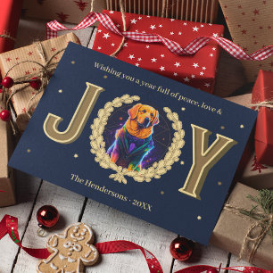 Cartes Pour Fêtes Annuelles Personnalisé Golden Retriever Chien Joie Noël