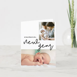 Cartes Pour Fêtes Annuelles Personnalisé Grand Début Nouvel An Bébé Photo