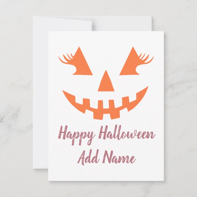 Cartes Pour Fêtes Annuelles Personnalisé Happy Halloween Jack-o'-lantern Citro (Devant)