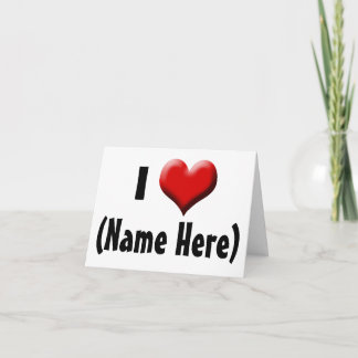 Cartes Pour Fêtes Annuelles Personnalisé, j'aime... Nom Saint Valentin