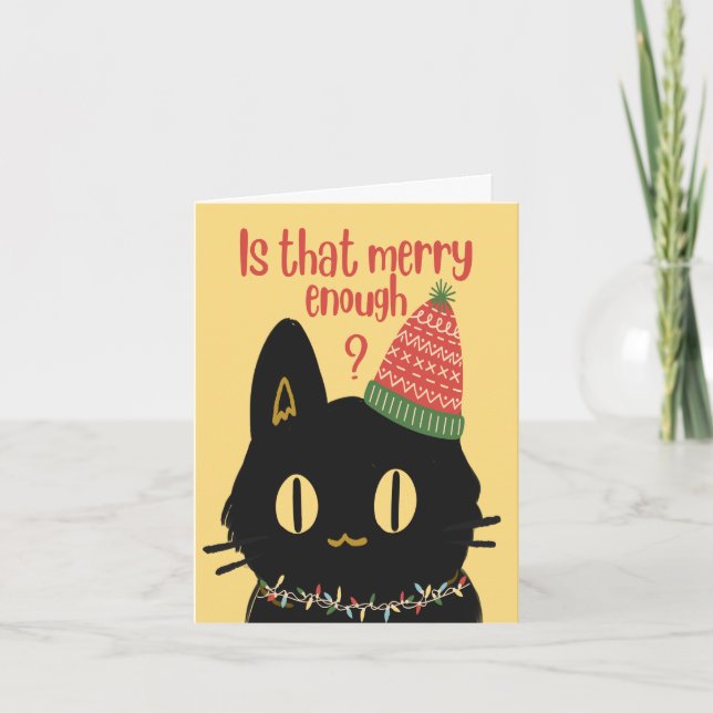 Cartes Pour Fêtes Annuelles Personnalisé Je déteste Noël Funny Chat Noir (Devant)