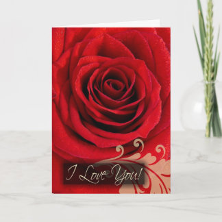 Cartes Pour Fêtes Annuelles Personnalisé Je T'Aime Cartes, Rose Rouge