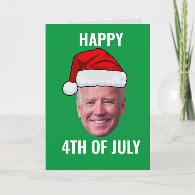 Cartes Pour Fêtes Annuelles Personnalisé Joyeux 4 juillet Joe Biden Noël (Devant)