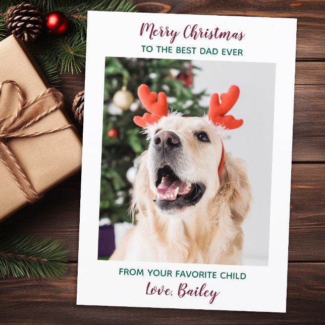 Cartes Pour Fêtes Annuelles Personnalisé Joyeux Noël Chien Papa Animal de comp (Créateur téléchargé)