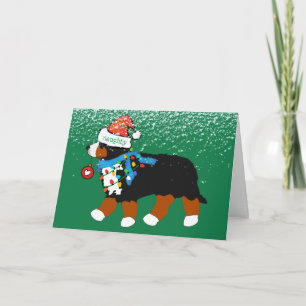 Cartes Pour Fêtes Annuelles Personnalisé Noël Bernese Mountain Chien coquin