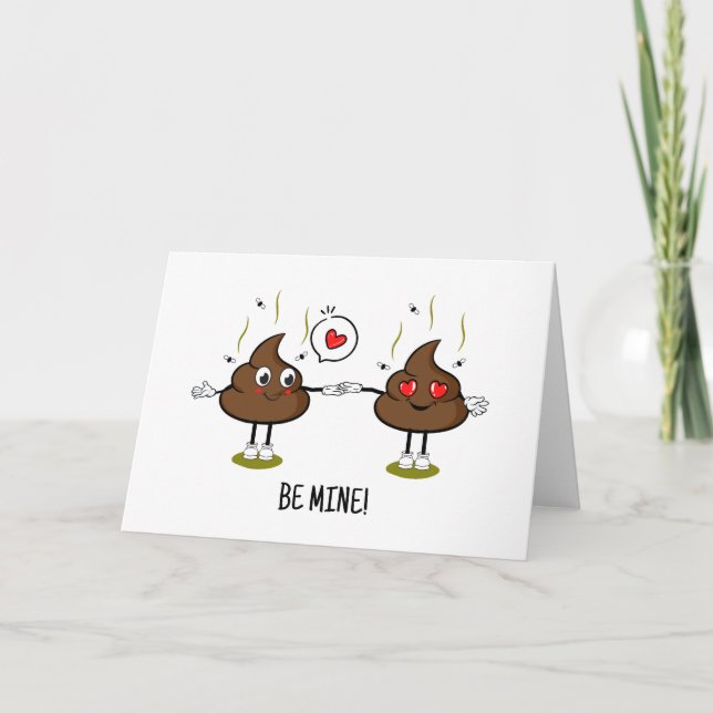 Cartes Pour Fêtes Annuelles Personnalisé Poop Emoji Love Couple (Devant)